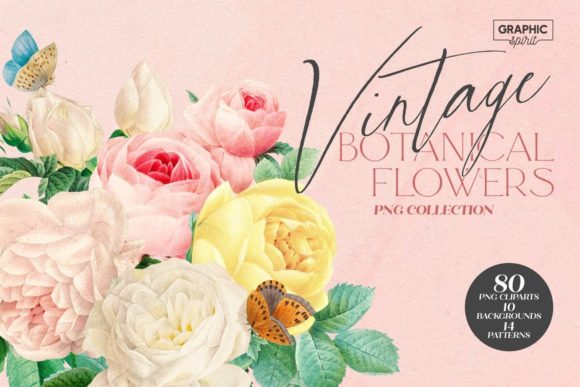 Aesthetic Vintage Flower Clipart: Elevate Your Designs with Timeless Beauty