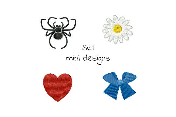 Bow Daisy Heart Spider Mini Set for Creative Embroidery Projects
