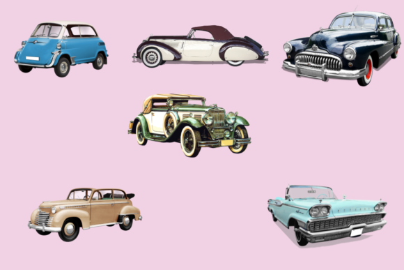 Collection of 6 Beautiful Vintage Cars