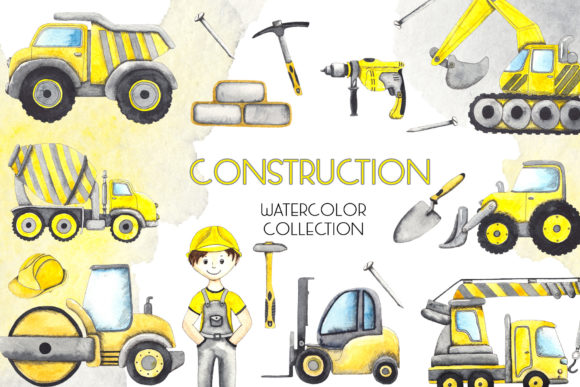 Construction. Watercolor Collection