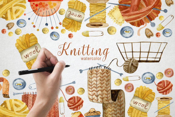 Knitting Watercolor Illustrations: A Creative Tool for Design and Expression