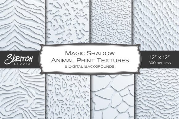 Magic Shadow White Animal Print Textures: Elevating Digital and Printed Artwork with Depth and Elegance