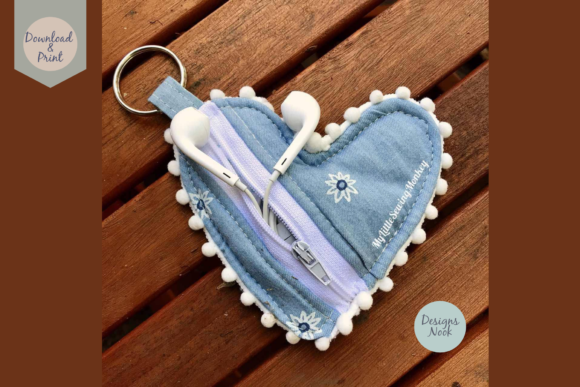 PDF Sewing Pattern, Heart Shaped Purse