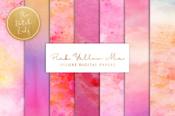 Pink Yellow Paint Ink Textures
