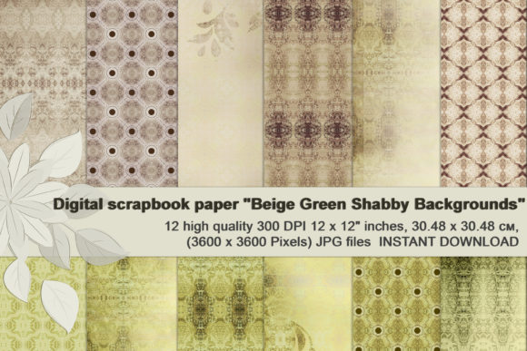 Vintage Beige-Green Shabby Backgrounds