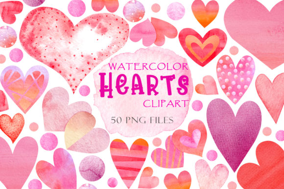 Watercolor Hearts Clipart Valentines Day: A Versatile Design for Creative Projects